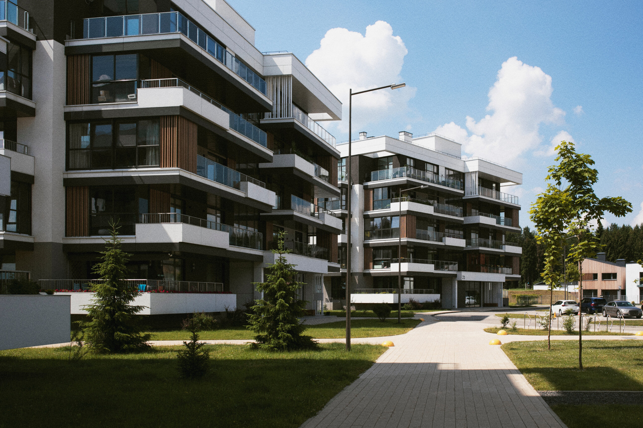 Modern apartment building exterior